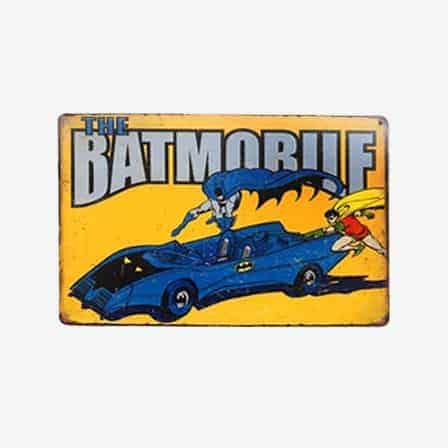 super heroes Batman Bat Mobile Batmobile vintage tin sign